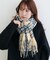 【ユニセックス】ループヤーン縮絨チェックマフラー