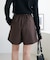 【洗濯可能/美シルエット】ウールブレンドショートパンツ