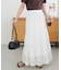 【India】コットンボイルレース切替ティアードスカート