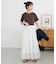 【India】コットンボイルレース切替ティアードスカート