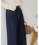 ハイウエストステッチ使いデニムワイドパンツ