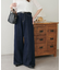 ハイウエストステッチ使いデニムワイドパンツ