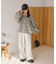 チェックシャーリングブラウス