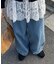 ライトデニムタックワイドパンツ
