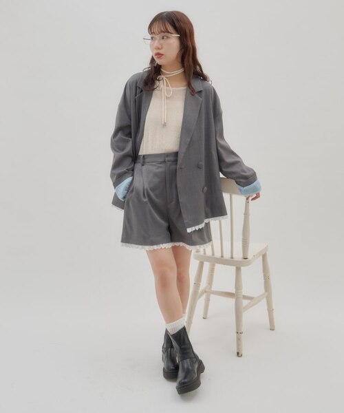 umm./セットアップ対応】裾レースショートパンツ｜ディスコートの通販