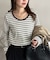 リブUネックロングスリーブ