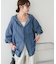 【Enlude】シアーデニムフードオーバーシャツ