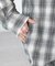 【Enlude】オンブレチェックフード付きオーバーシャツ