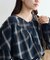 シアーチェックアシメフリルブラウス