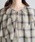 シアーチェックアシメフリルブラウス