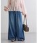 ライトオンスデニムイージーワイドパンツ