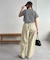 【Enlude】カットバックサテンバレルイージーパンツ《ユニセックス》