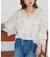 花柄刺繍衿フリルシャツ