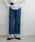 ライトオンス裾レースデニムストレートパンツ