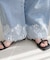 ライトオンス裾レースデニムストレートパンツ