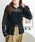 レース編み衿付きカーディガン