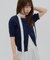 【umm.】ドットジャガードスカラップ半袖カーディガン