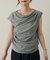 【Noka】シャイニーリブドレープTシャツ