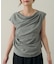 【Noka】シャイニーリブドレープTシャツ