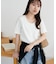 リブUネックTシャツ
