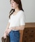 リブUネックTシャツ