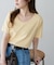 リブUネックTシャツ