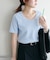リブUネックTシャツ