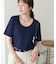 リブUネックTシャツ