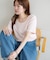 リブUネックTシャツ