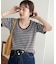 リブUネックTシャツ