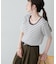 リブUネックTシャツ