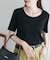 リブUネックTシャツ