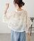 刺繍シアークロップドシャツ