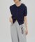 【umm.】衿付きアイレットポロカーディガン