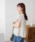 ボーダーシャーリングTシャツ