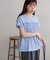 ボーダーシャーリングTシャツ