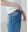 USコットンレース付きセミフレアデニムパンツ