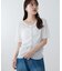 シアーワッフルフロントギャザーTシャツ