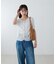シアーワッフルフロントギャザーTシャツ