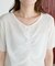 シアーワッフルフロントギャザーTシャツ