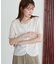 シアーワッフルフロントギャザーTシャツ