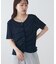 シアーワッフルフロントギャザーTシャツ