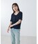 シアーワッフルフロントギャザーTシャツ