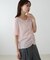シアーワッフルフロントギャザーTシャツ