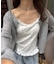【umm.】衿フリル小花柄カップ付きキャミソール