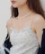 【umm.】衿フリル小花柄カップ付きキャミソール
