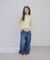 【umm.】前リボンモヘアライクルーズニット