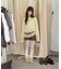 【umm.】前リボンモヘアライクルーズニット
