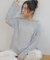 【umm.】前リボンモヘアライクルーズニット