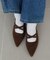 《S～XL展開》ポインテッドクロスストラップシューズ